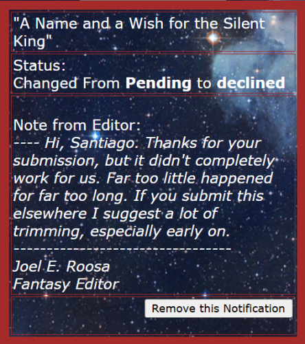 A Sort of Nice Rejection with Feedback - CosmicRoots
